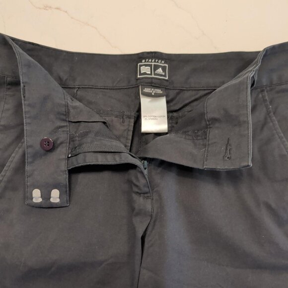 Adidas Sz 6 Women Shorts Black Stretch Pockets Performance Zip Fly Golf Bermuda - Picture 7 of 10